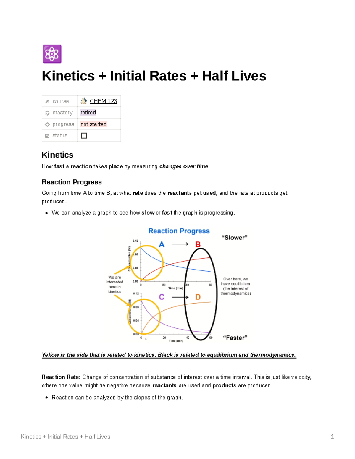 Kinetics + Initial Rates + Half Lives - ⚛ Kinetics + Initial Rates ...