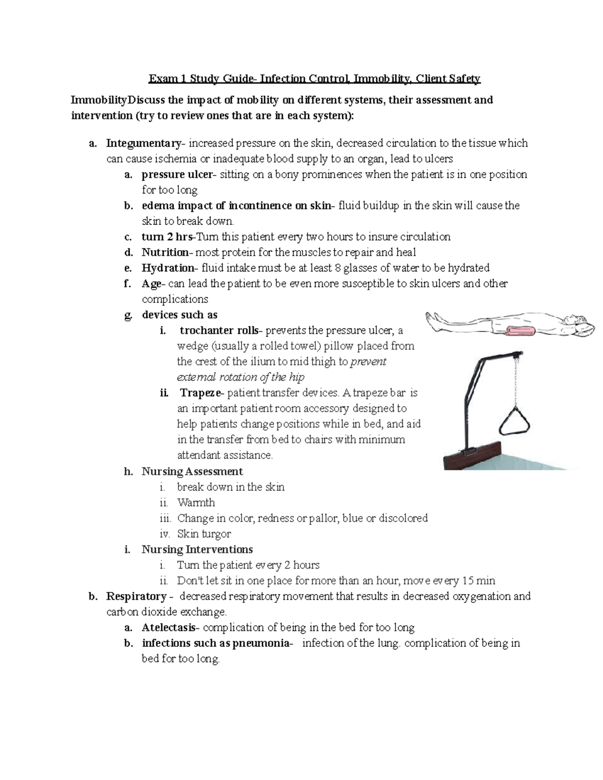 Fundamentals Test #1 - Breakdown - Exam 1 Study Guide- Infection ...