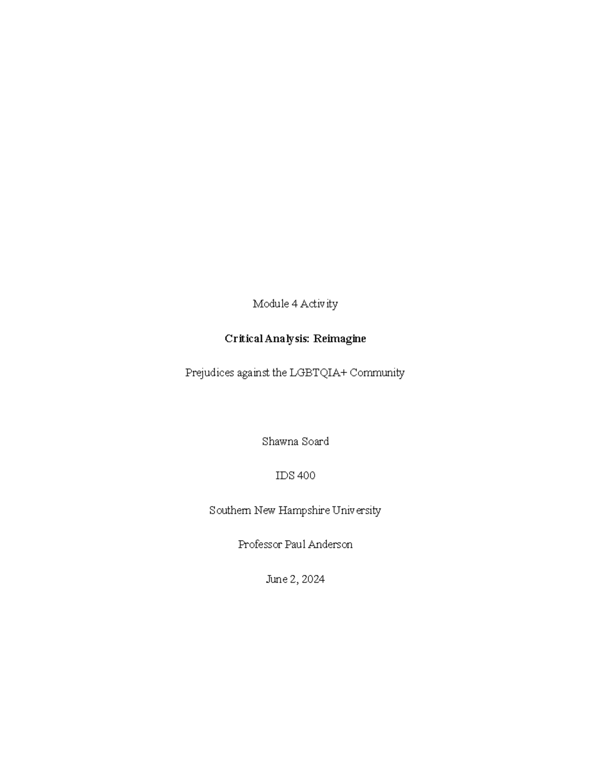 Ids 400 module 4 activity module 4 activity critical analysis