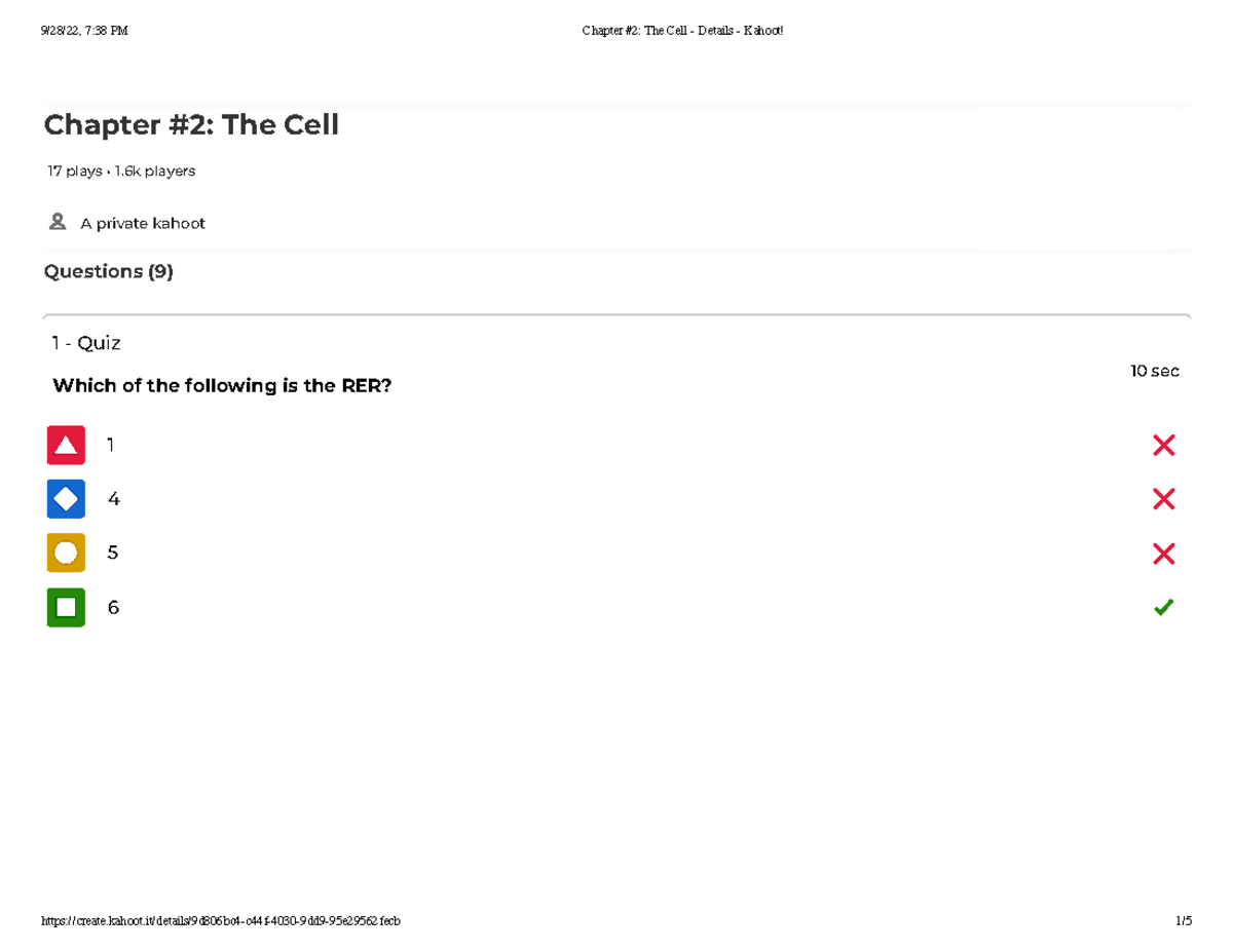 Chapter 2 The Cell Kahoot Chapter 2 The Cell 17 plays • 1 players