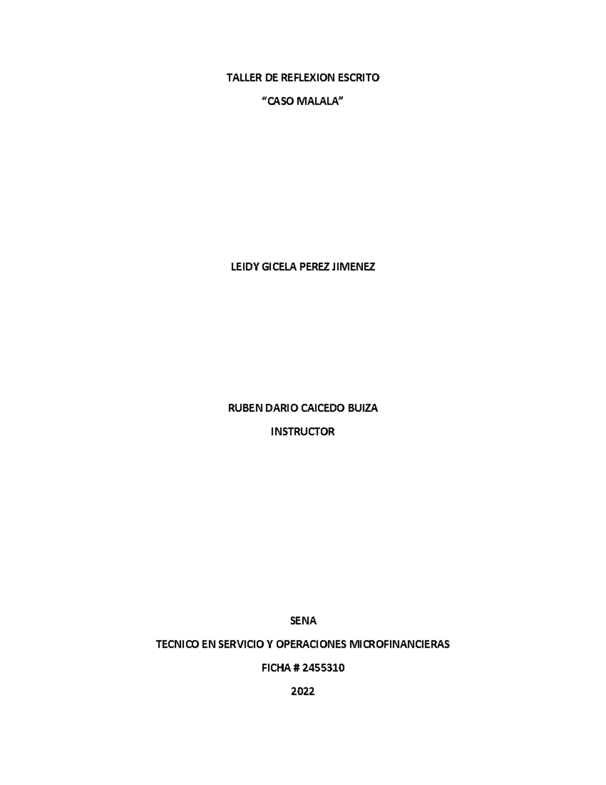 GA1 AA1 EV01 - Nota: 90 - servicios y operaciones microfinancieras - SENA -  Studocu