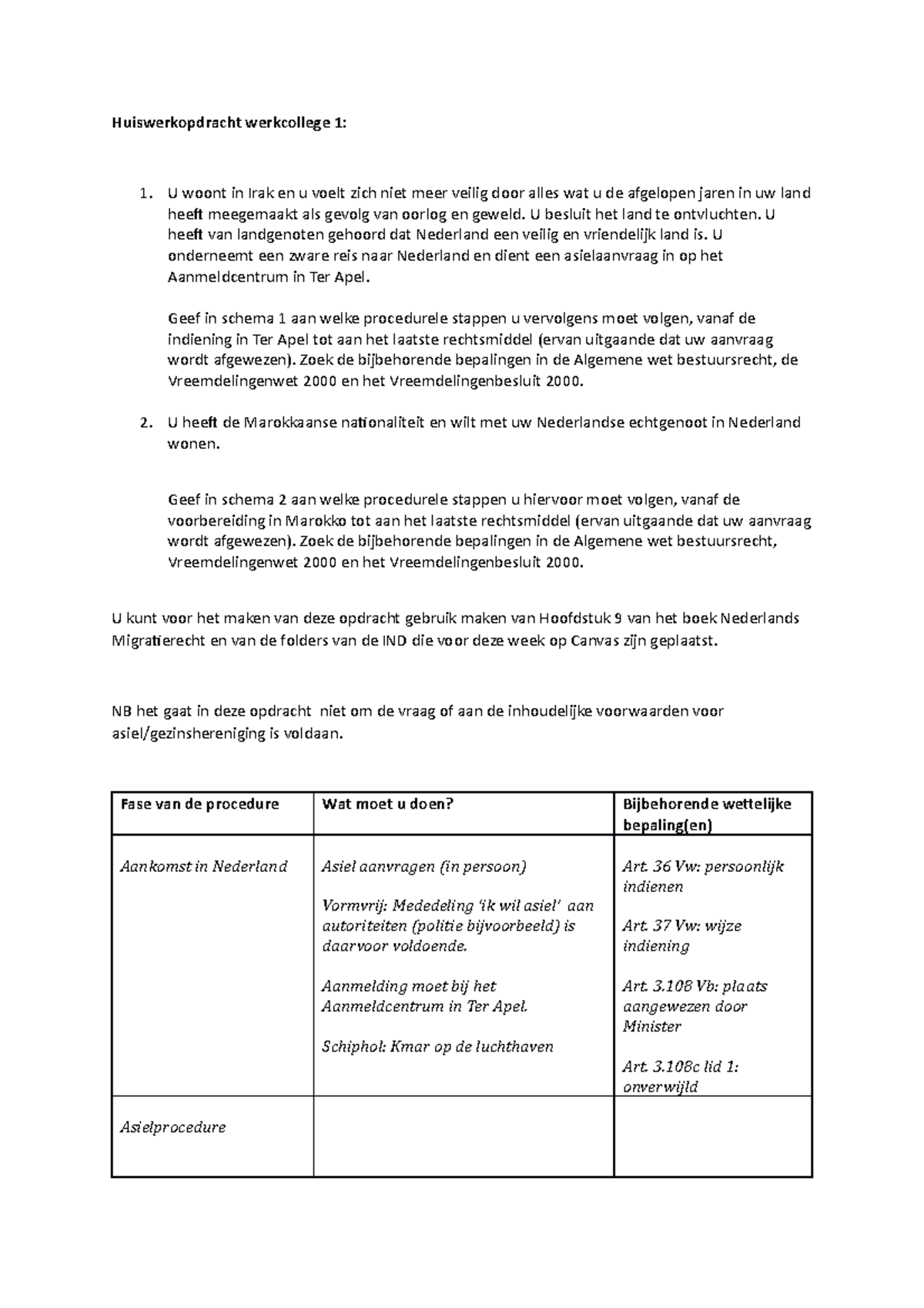 Week 1 - Werkcollege - Week 1 - Huiswerkopdracht Werkcollege 1: U Woont ...