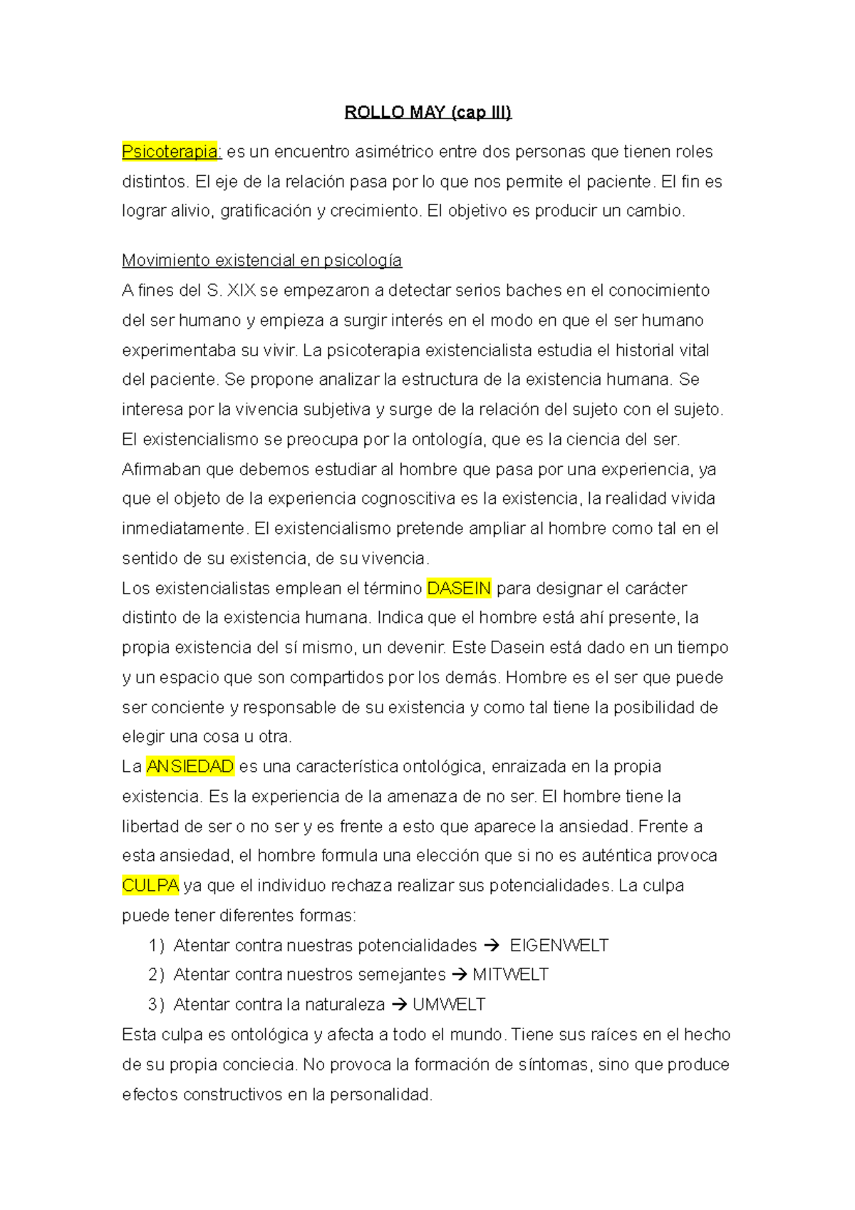 Rollo May resumen metodos y tecnicas psicoterapeuticas - ROLLO MAY (cap ...