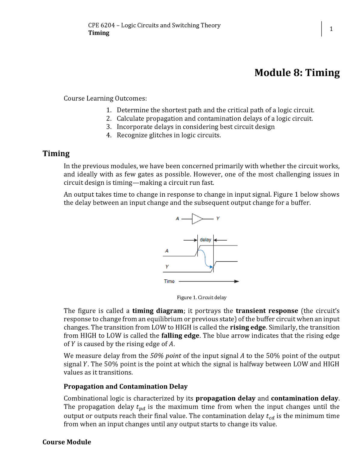 Week 9 - Module 8 Timing - HDL, or Hardware Description Language, is a ...