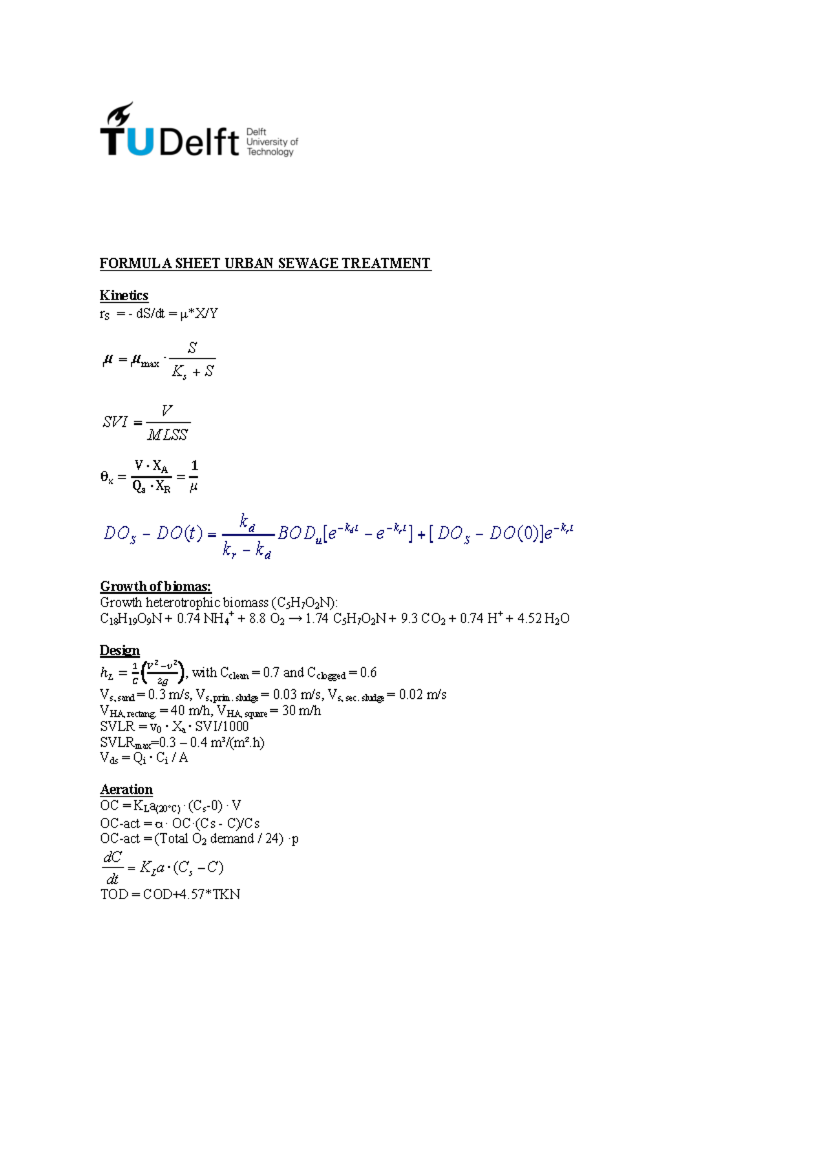 Formula Sheet For Water Treatment at Kate Terry blog
