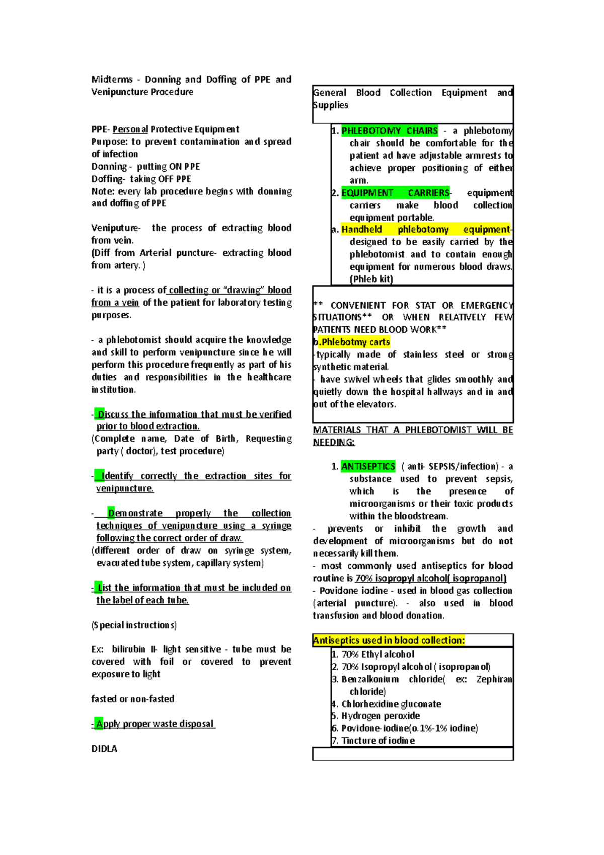 Donning doffing veipuncture juico Midterms Donning and Doffing of