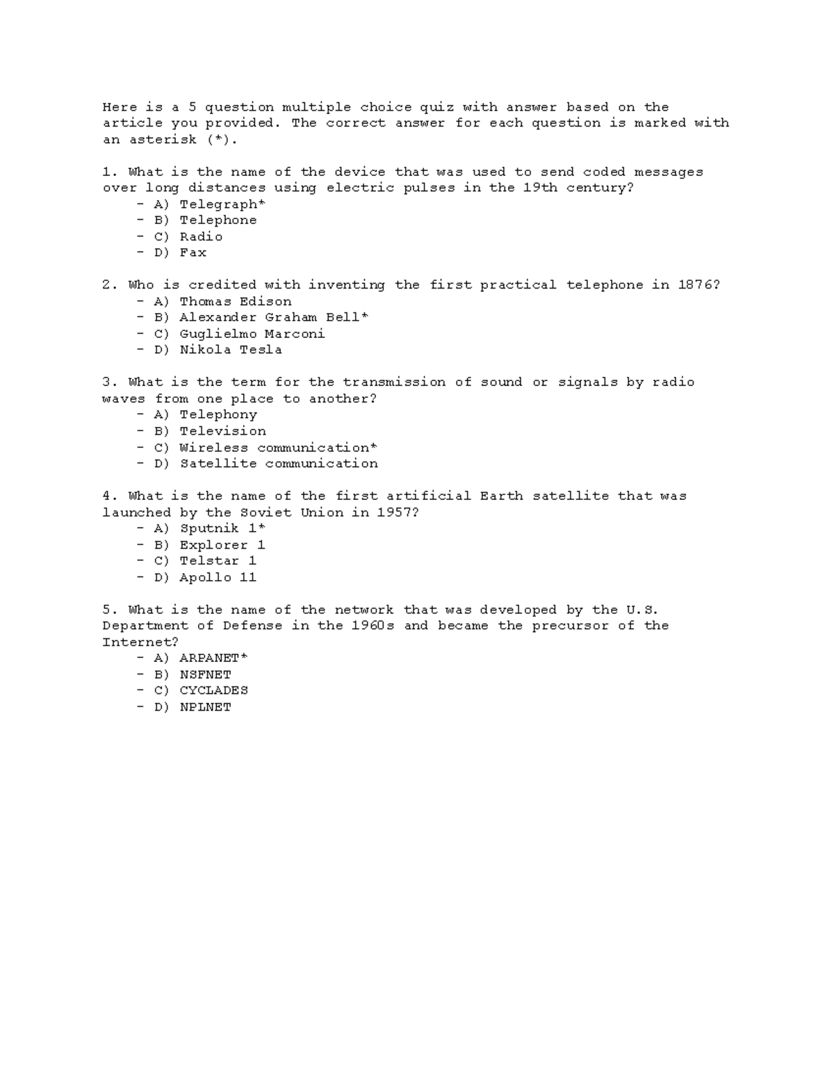 Quiz60 - 8+9+6+4 - Here is a 5 question multiple choice quiz with ...