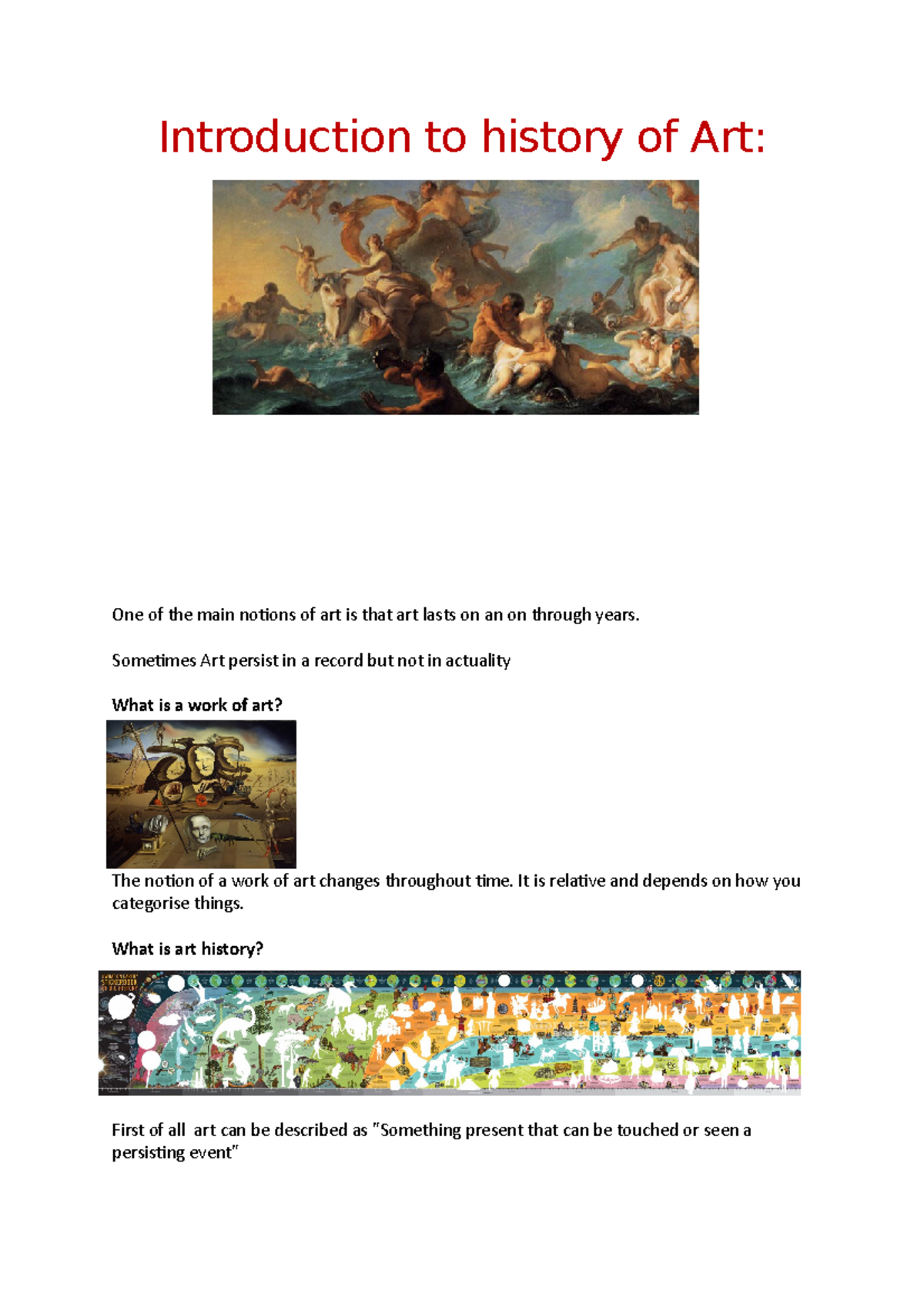 Lectures 1 and 2 art Lecture notes 12 Introduction to history of