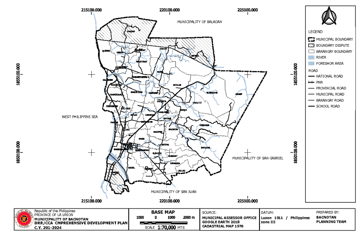 Base Map - N A - Republic Of The Philippines Province Of La Union 