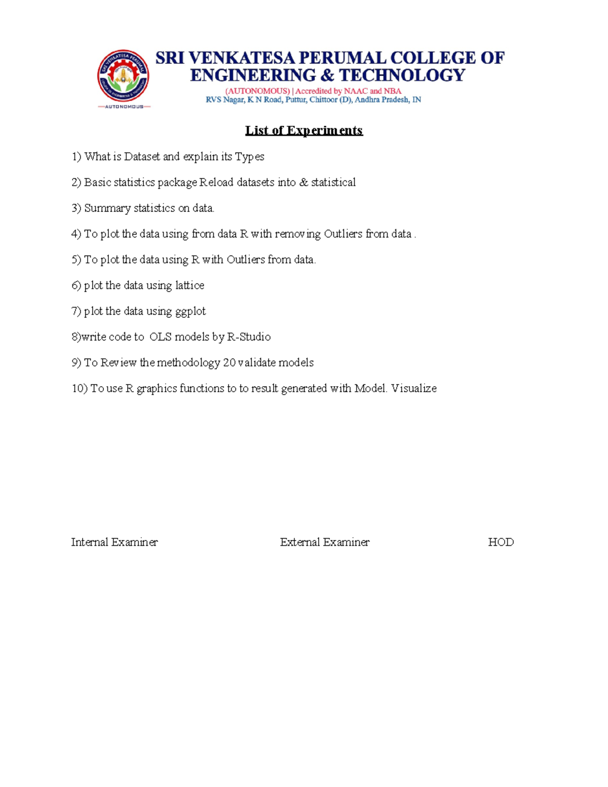 Bigdata - List of experiments - List of Experiments 1) What is Dataset ...