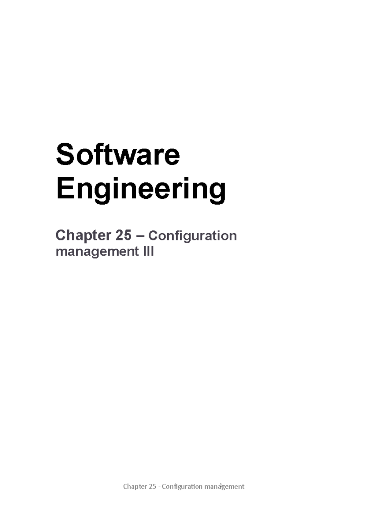 Software Engineering - Ch25 Configuration management Lecture 3 ...