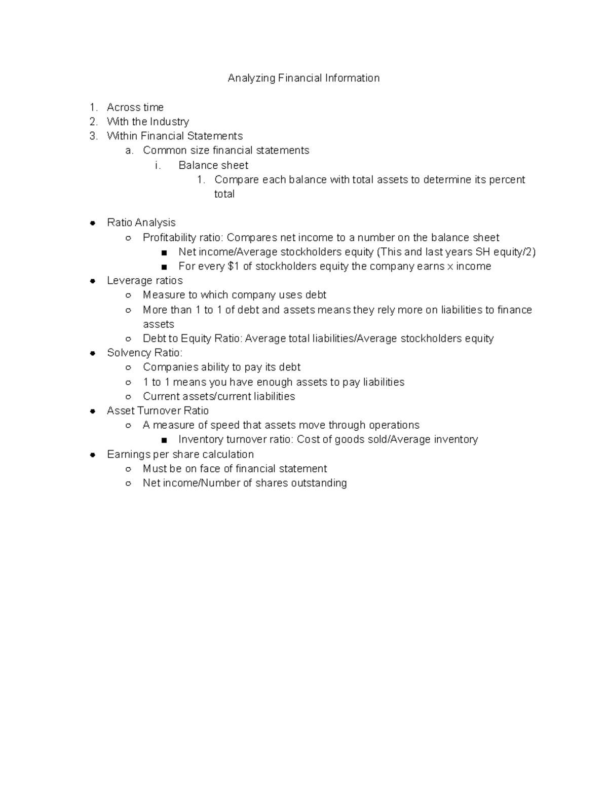 9/28/22 A100 Notes - Analyzing Financial Information Across time With ...