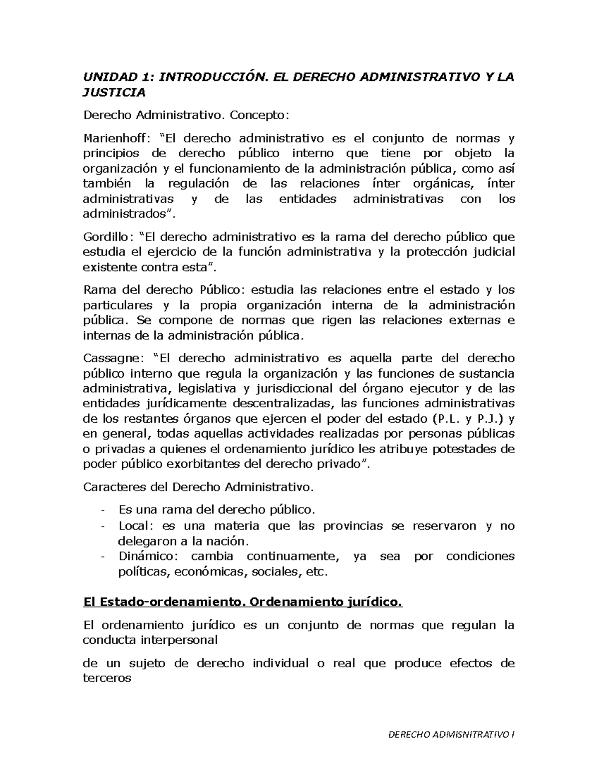 Derecho Administrativo Unidad 1 IntroducciÓn El Derecho Administrativo Y La Justicia Derecho 7364