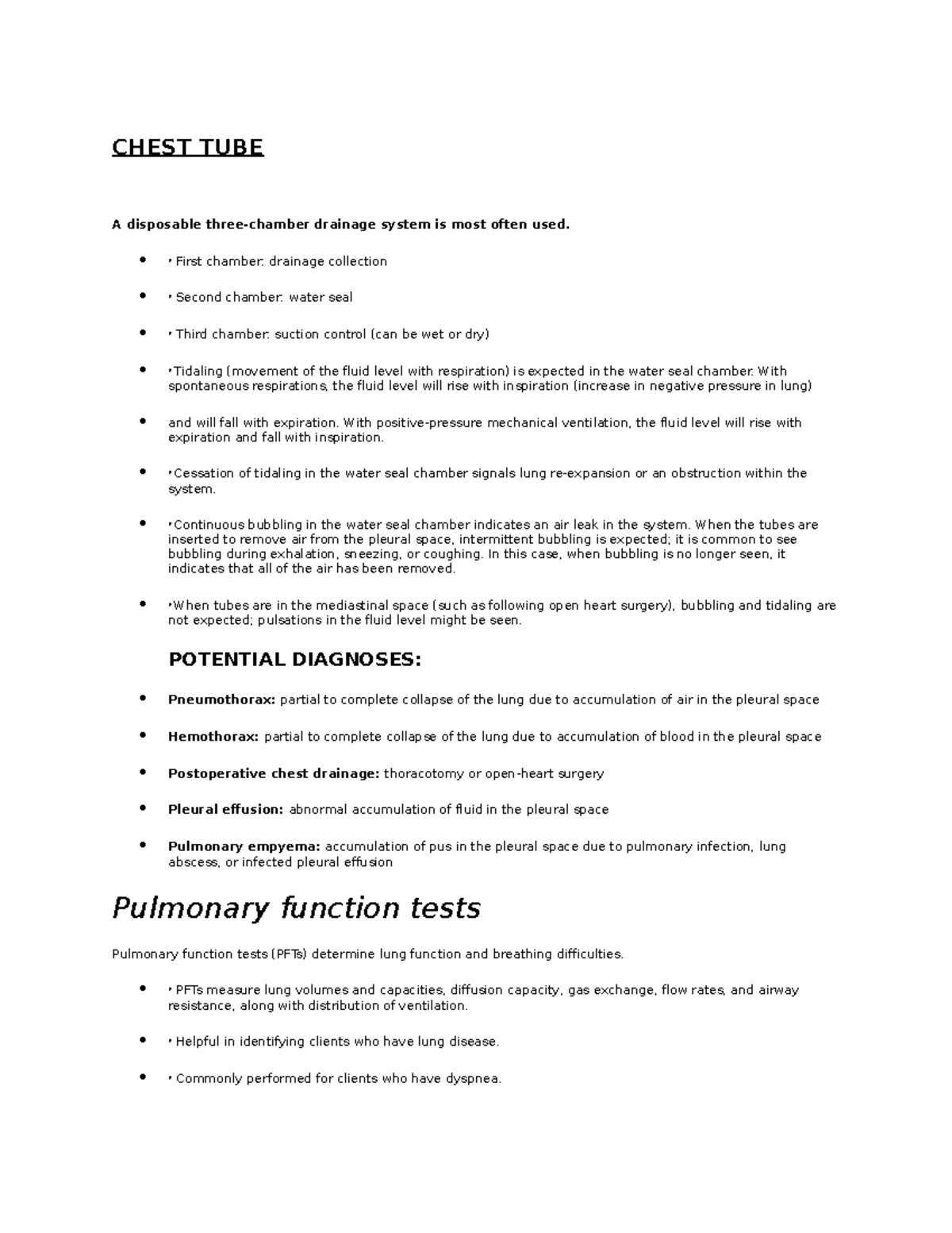 Chest TUBE Study guide CHEST TUBE A disposable threechamber