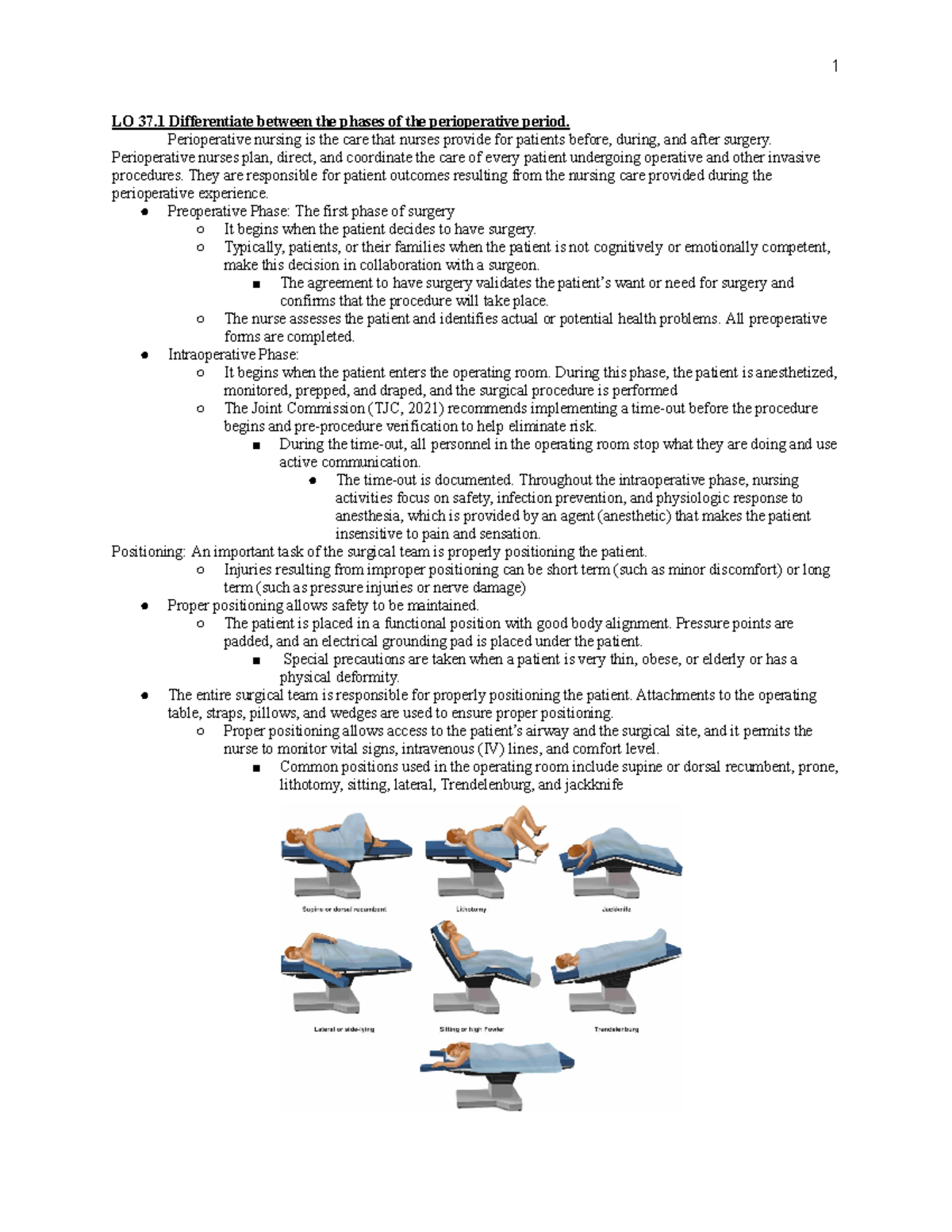 Different Patient Positioning - Different Positionings Supine Position  /Dorsal/Horizontal Recumbent: - Studocu