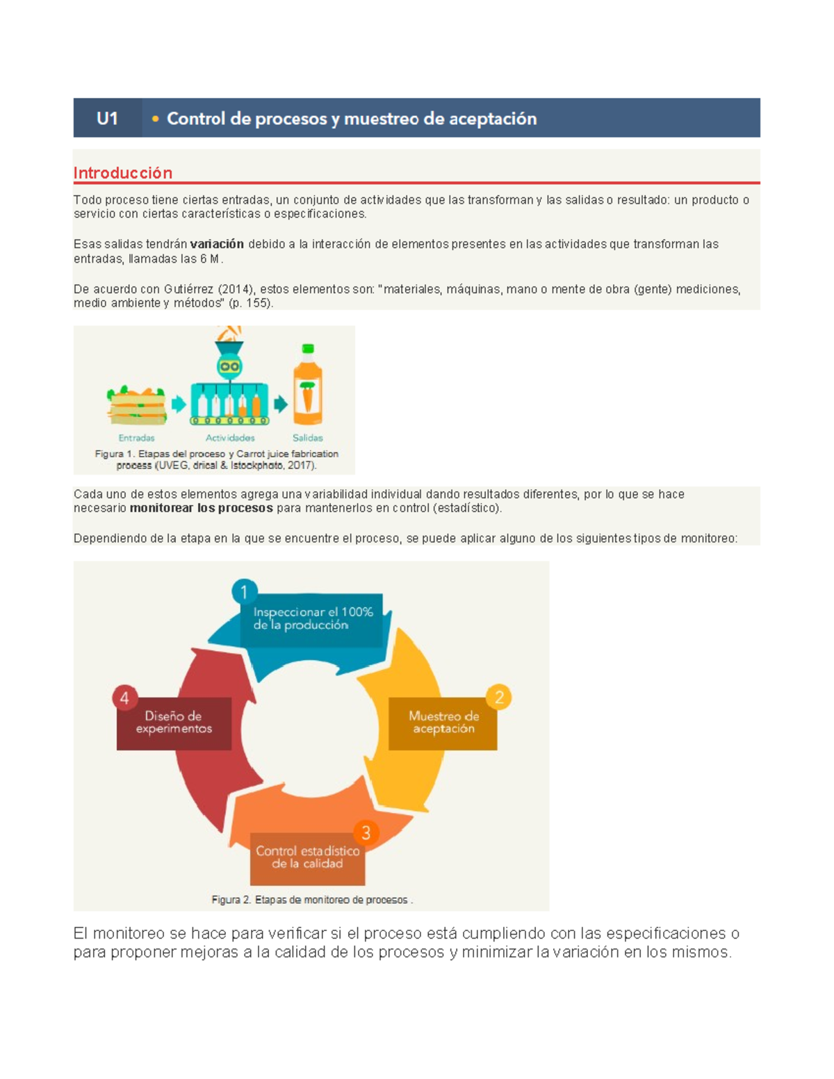 U1 Control de procesos y muestreo de aceptación - Introducción Todo ...