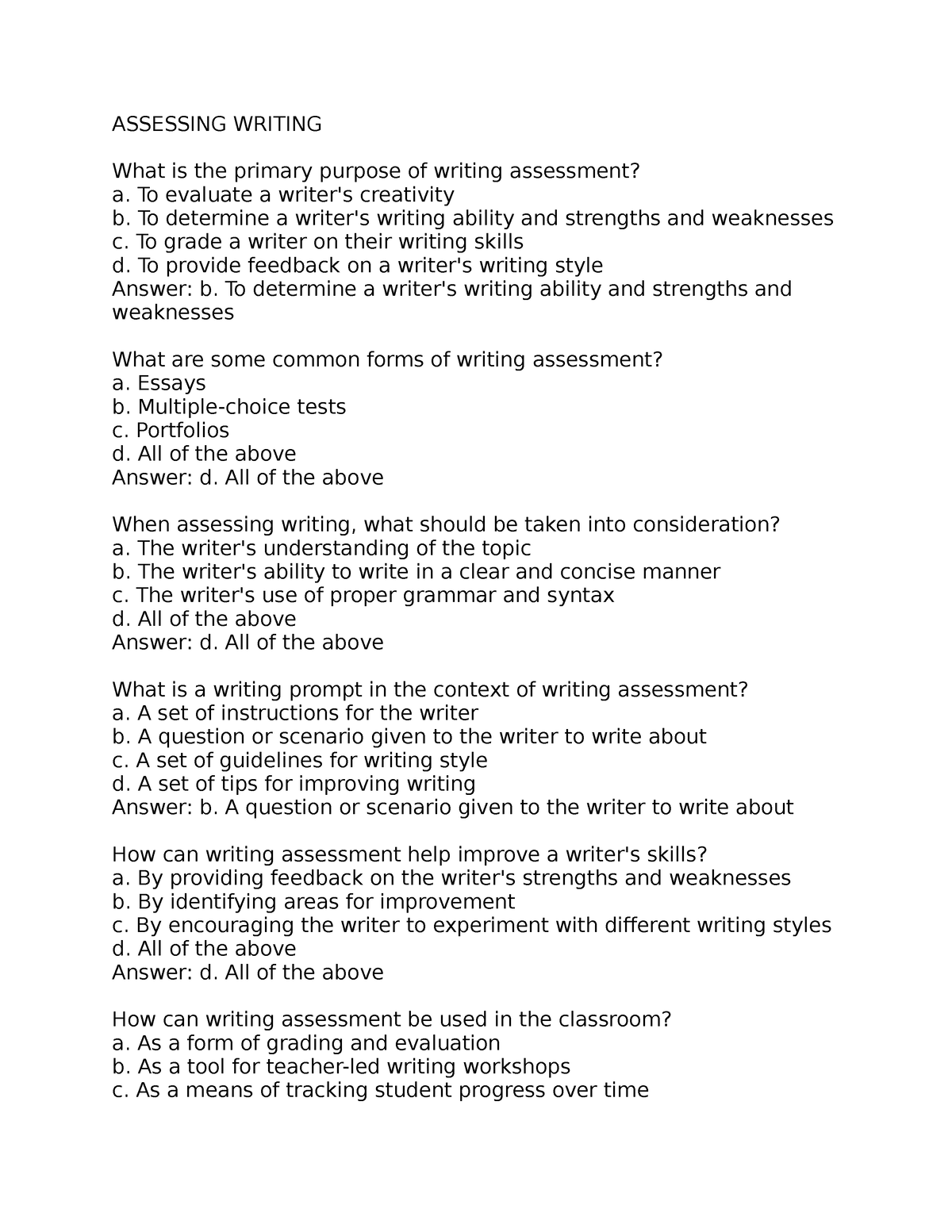 assessing-writing-quiz-assessing-writing-what-is-the-primary