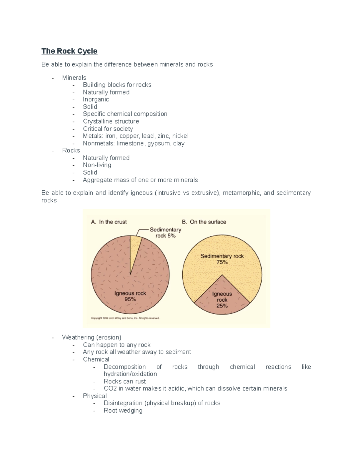 Lecture 6 and 7 – The Rock Cycle - The Rock Cycle Be able to explain ...