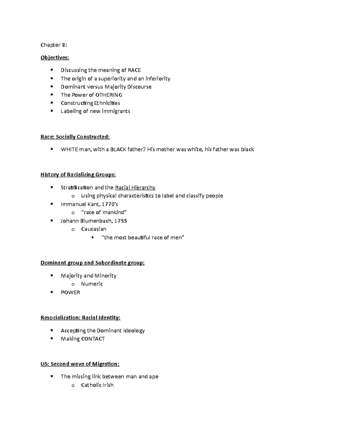 Chapter 8 - Lecture notes 4 - Chapter 8: Objectives: Discussing the ...