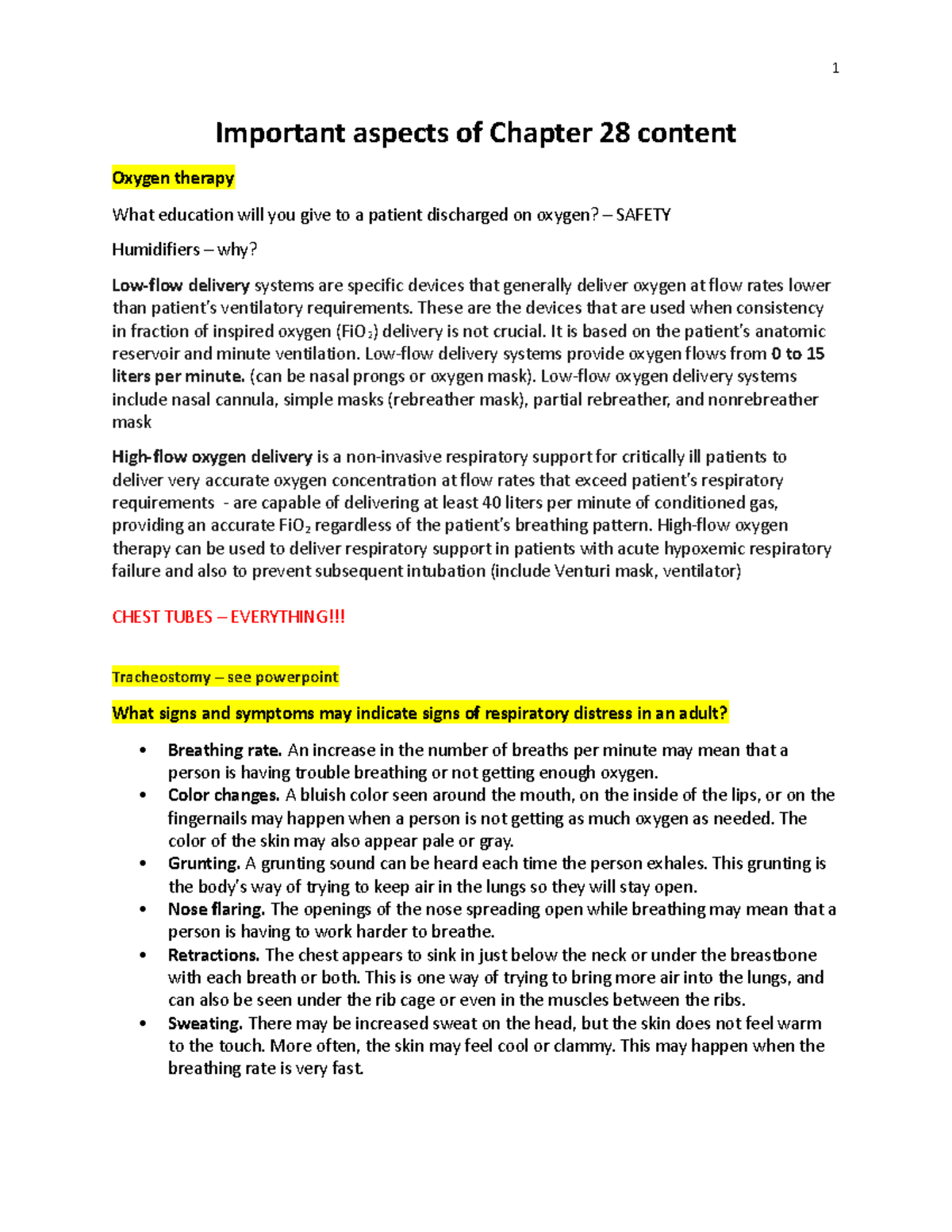 CH28 Summary for Exam - study - Important aspects of Chapter 28 content ...