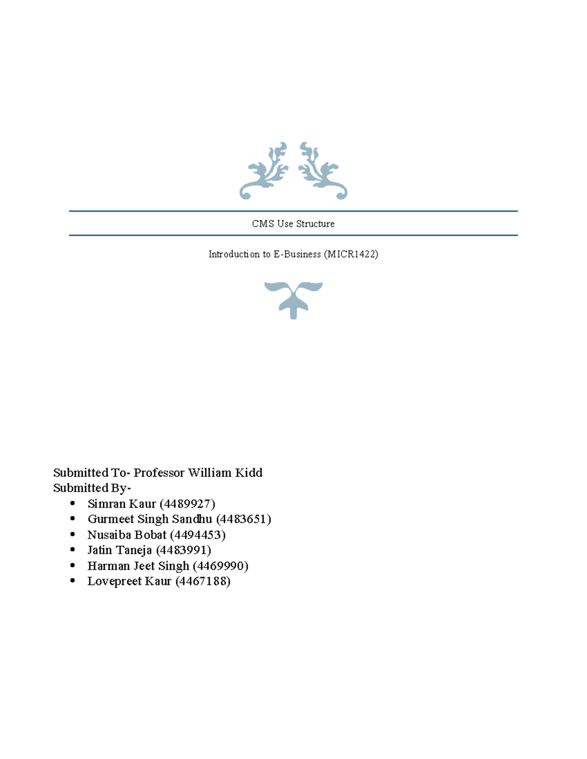 CMS Use Structure - CMS Use Structure Introduction to E-Business ...