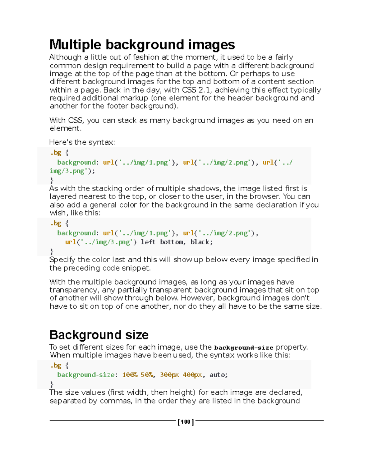 Multiple background images [ 100 ] Multiple background images