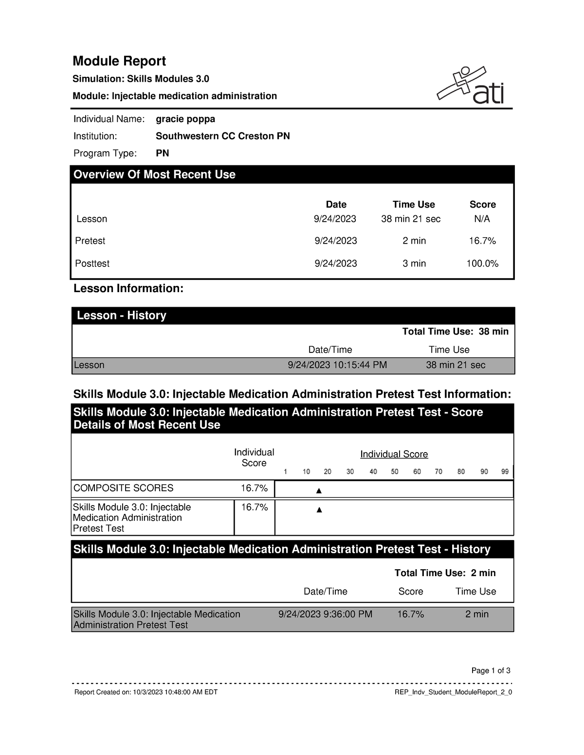 Report Module Report Simulation Skills Modules 3. Module Injectable