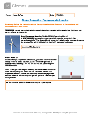 Student exploration; Osmosis gizmos - Name: Date: 1/5/ Student ...