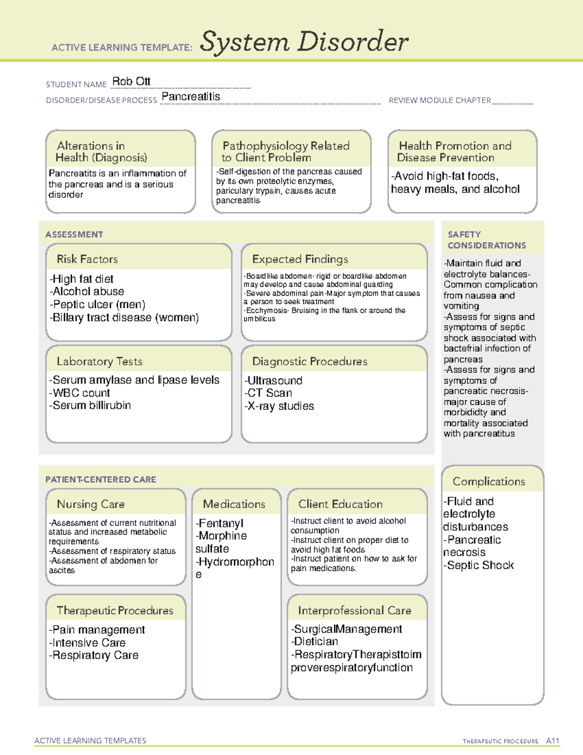 Active Learning Template sys Dis Pancteatitis - ACTIVE LEARNING ...