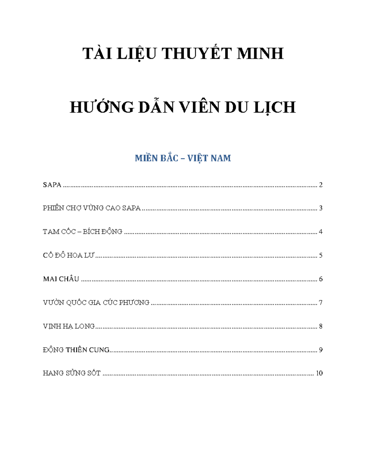 Tour Guide Speech in the North of Viet Nam - TÀI LIỆU THUYẾT MINH HƯỚNG ...