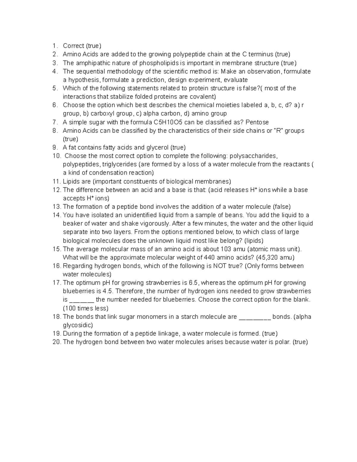 biochemistry homework assignments