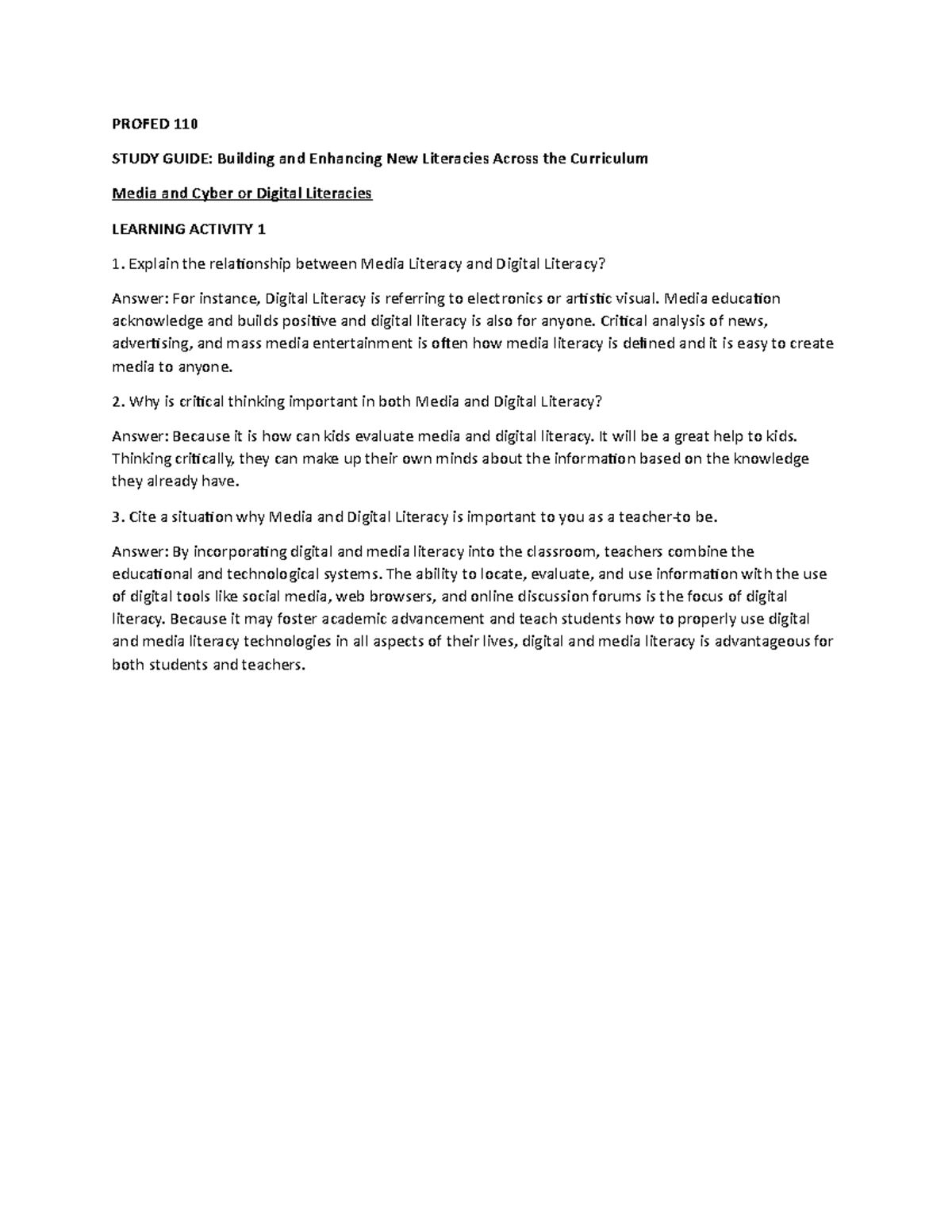 Inbound 8906729044395783568 - PROFED 110 STUDY GUIDE: Building and ...