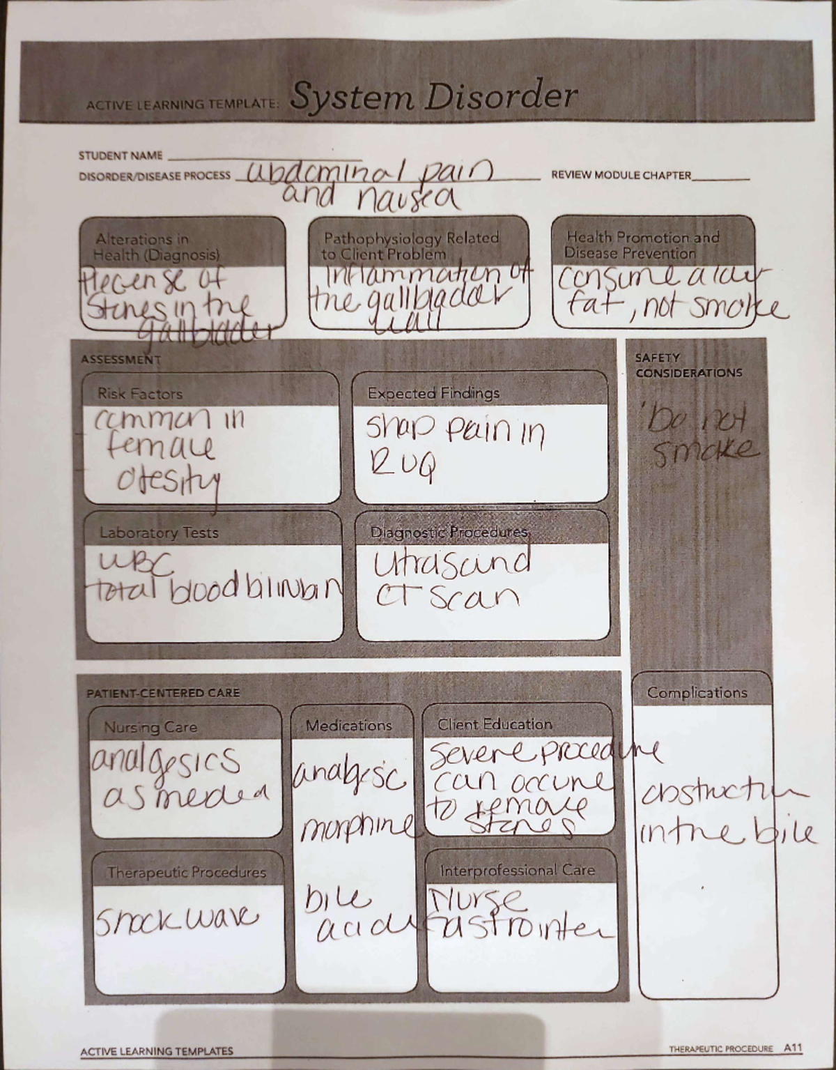 System Disorder Template Biol 16 Studocu