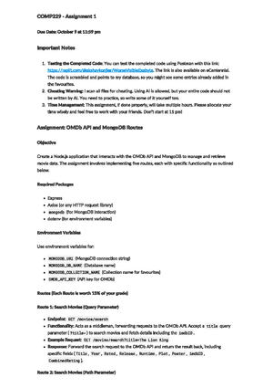 Assignment 1 - Express Portfolio - COMP229– Web Application Development ...