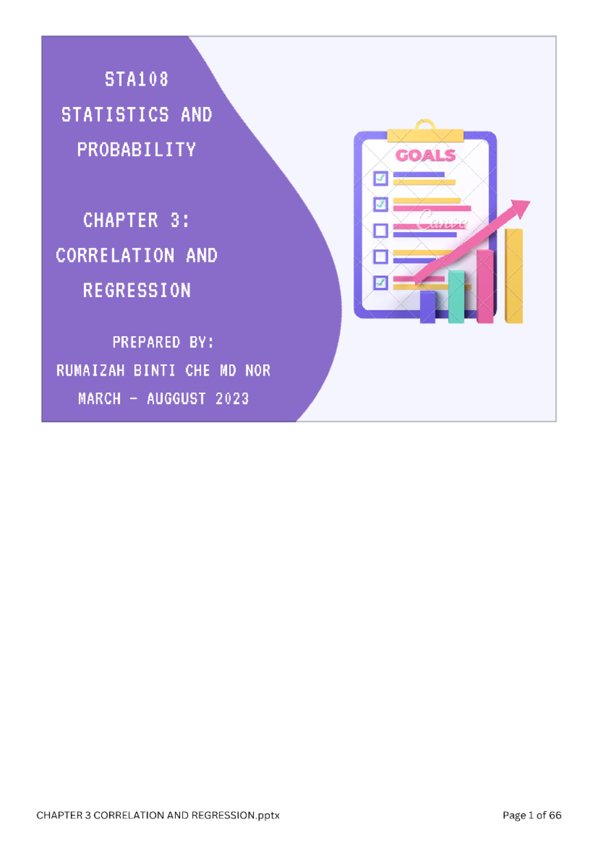 Chapter 3 Correlation AND Regression - Statistics & Probability - Studocu