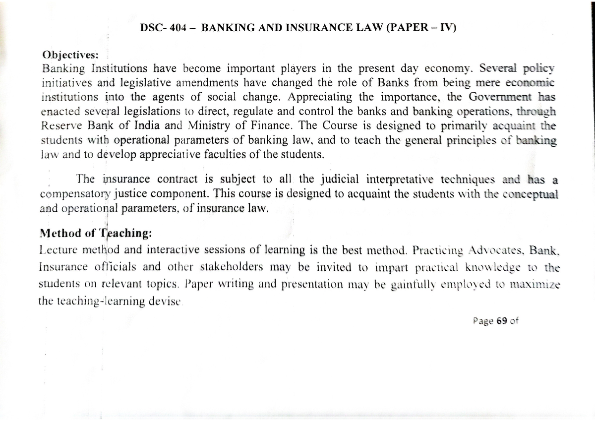 research paper on banking and insurance law