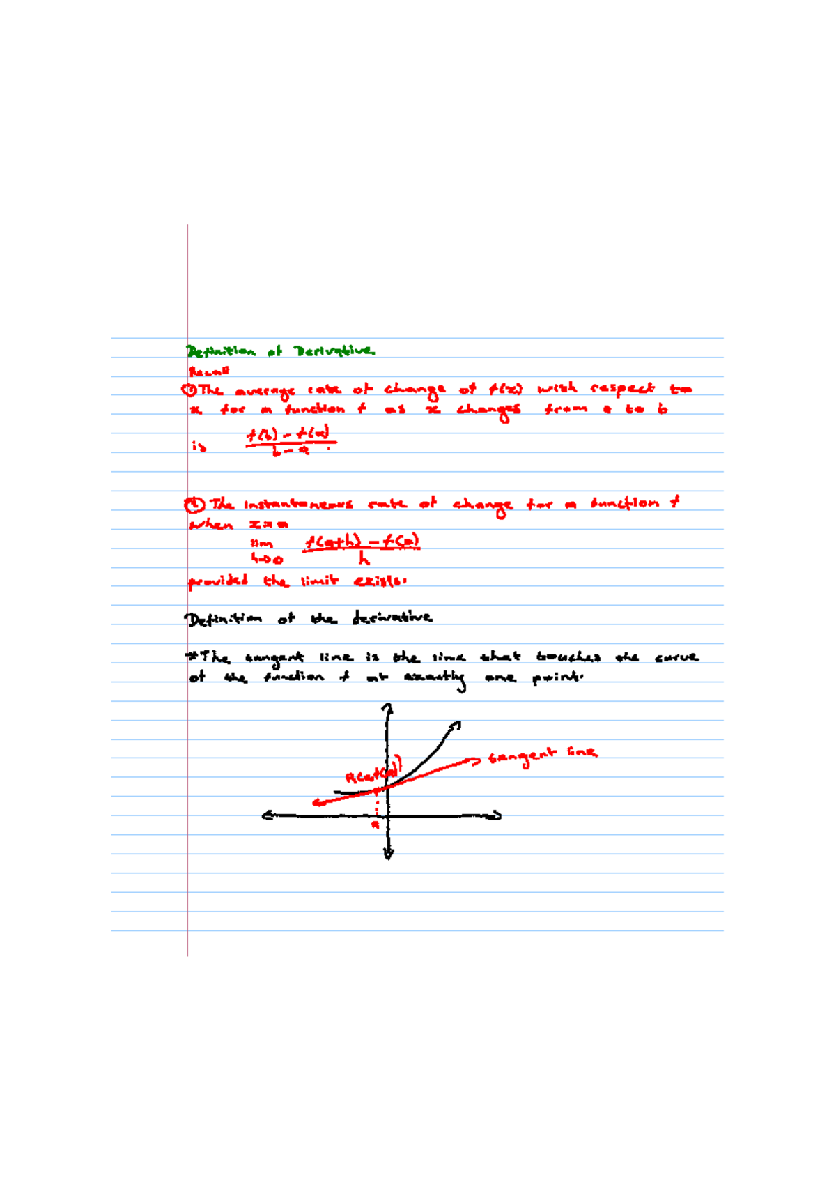 Lecture 19 Definition of the derivative - Detinition of Derivative ...