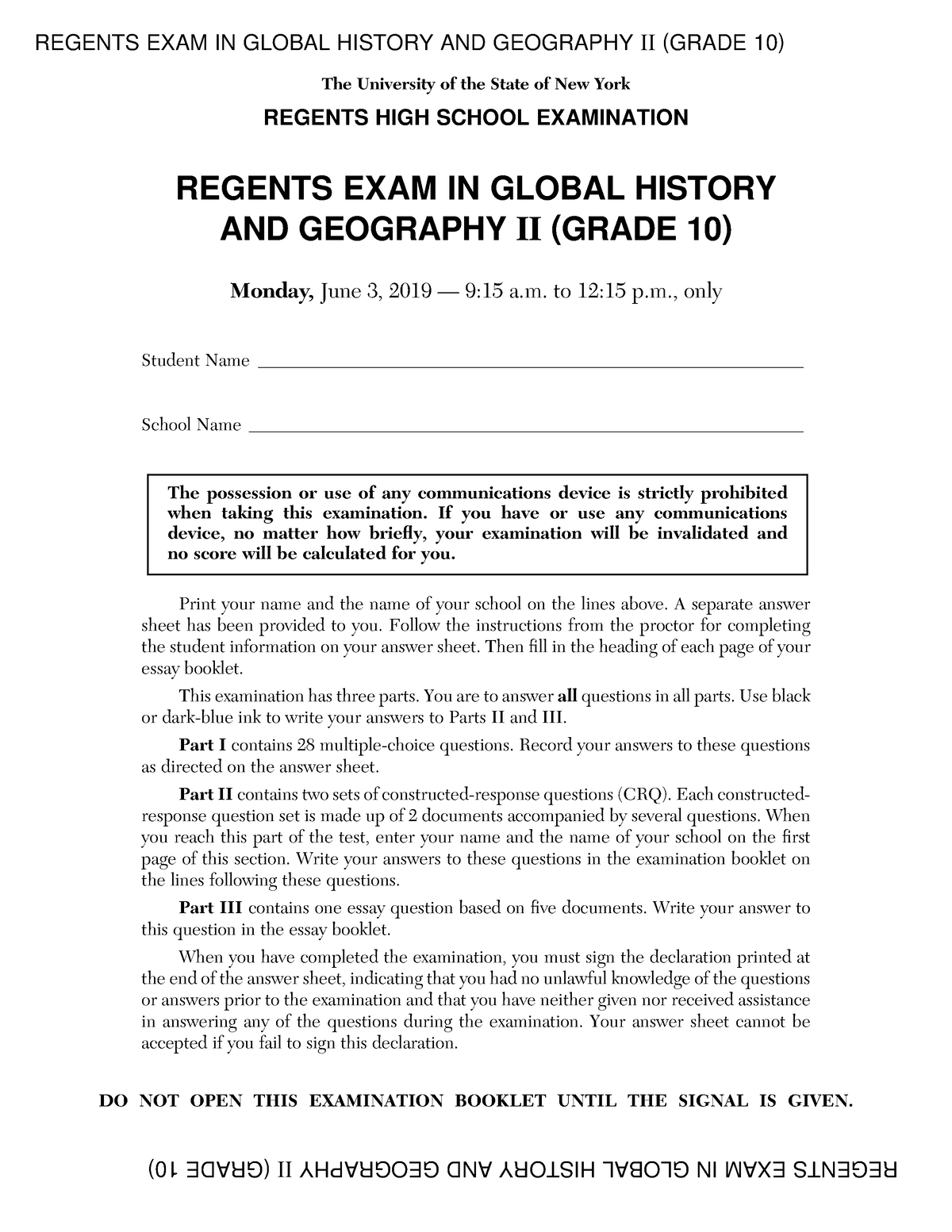 Regents exam fill in practice REGENTS EXAM IN GLOBAL HISTORY AND