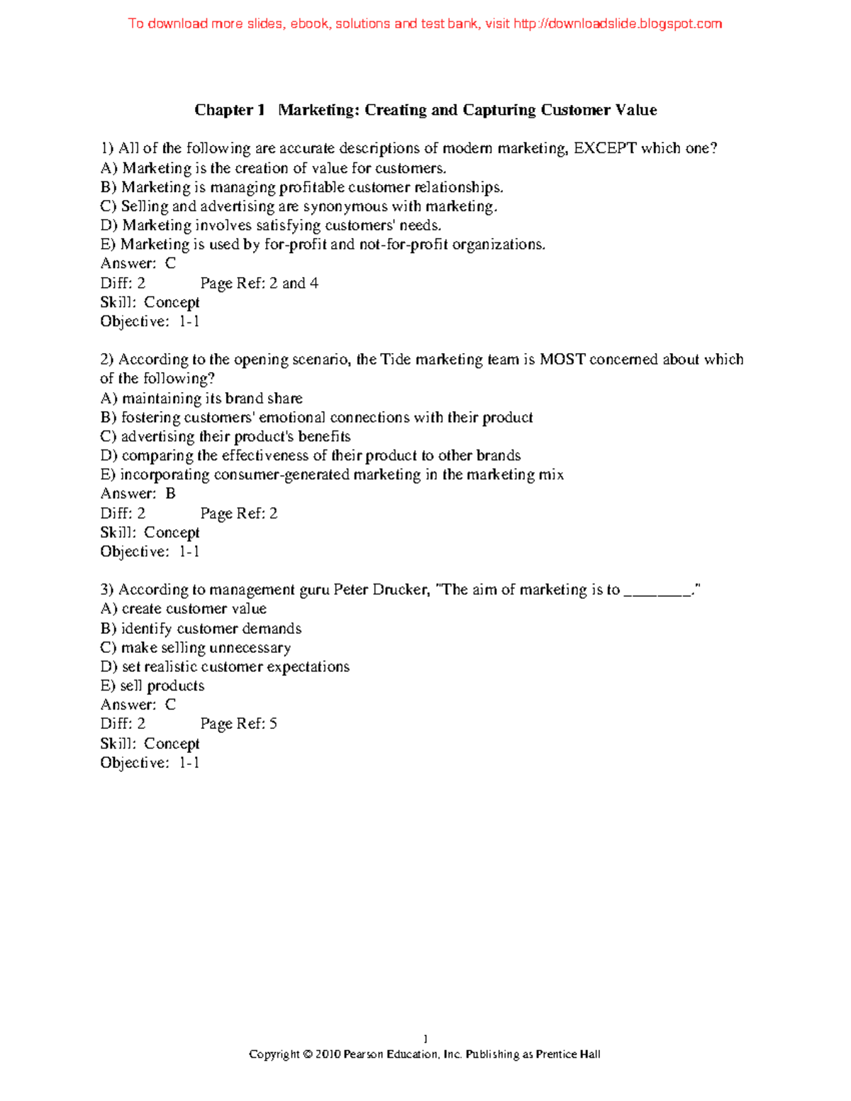 Exam 19 September 2019, questions and answers - 1 Chapter 1 Marketing ...