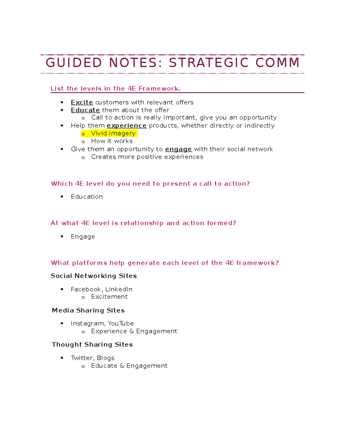 GN-Strategic Communication - G U I D E D N O T E S : S T RAT E G I C C ...