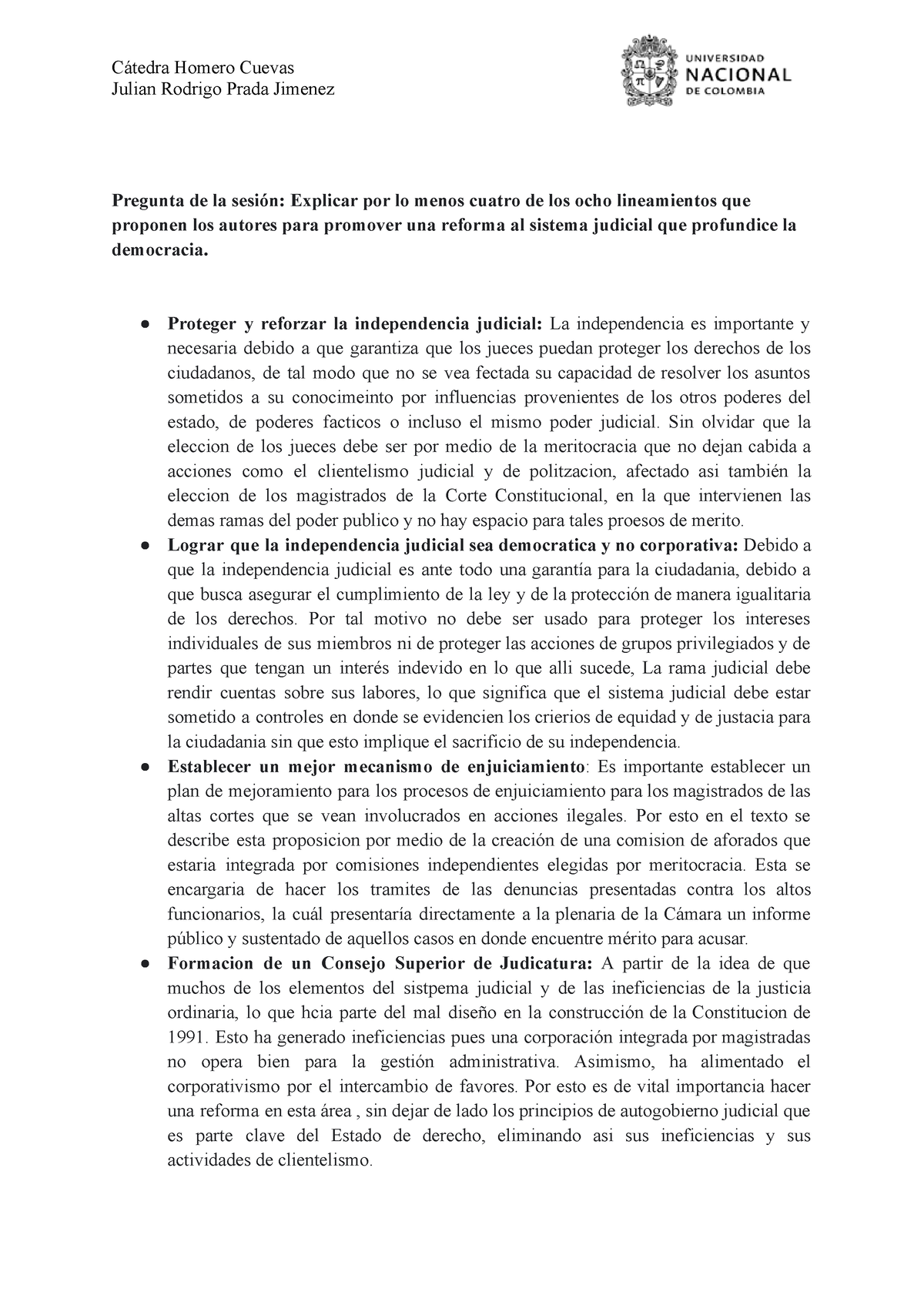 UNA Reforma A LA Justicia PARA Profundizar EL Estado DE Derecho