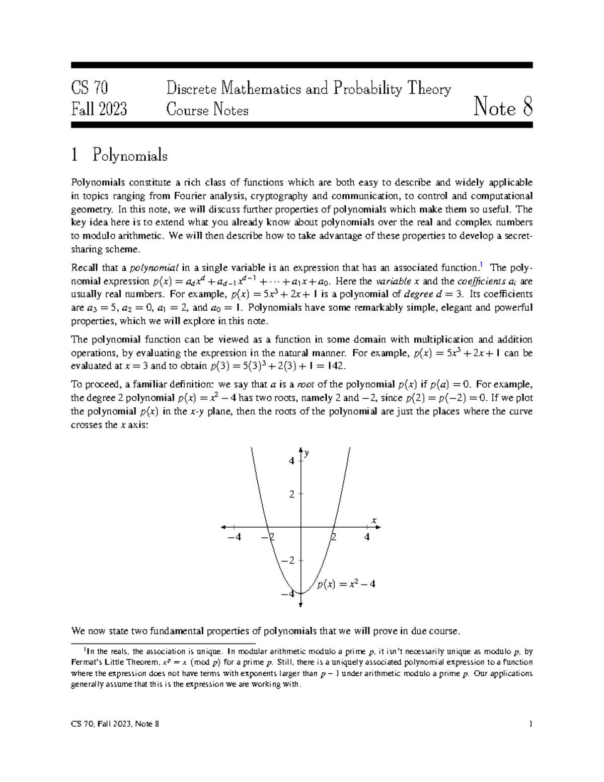 Cs70note8 Lecture Notes CS 70 Discrete Mathematics and Probability