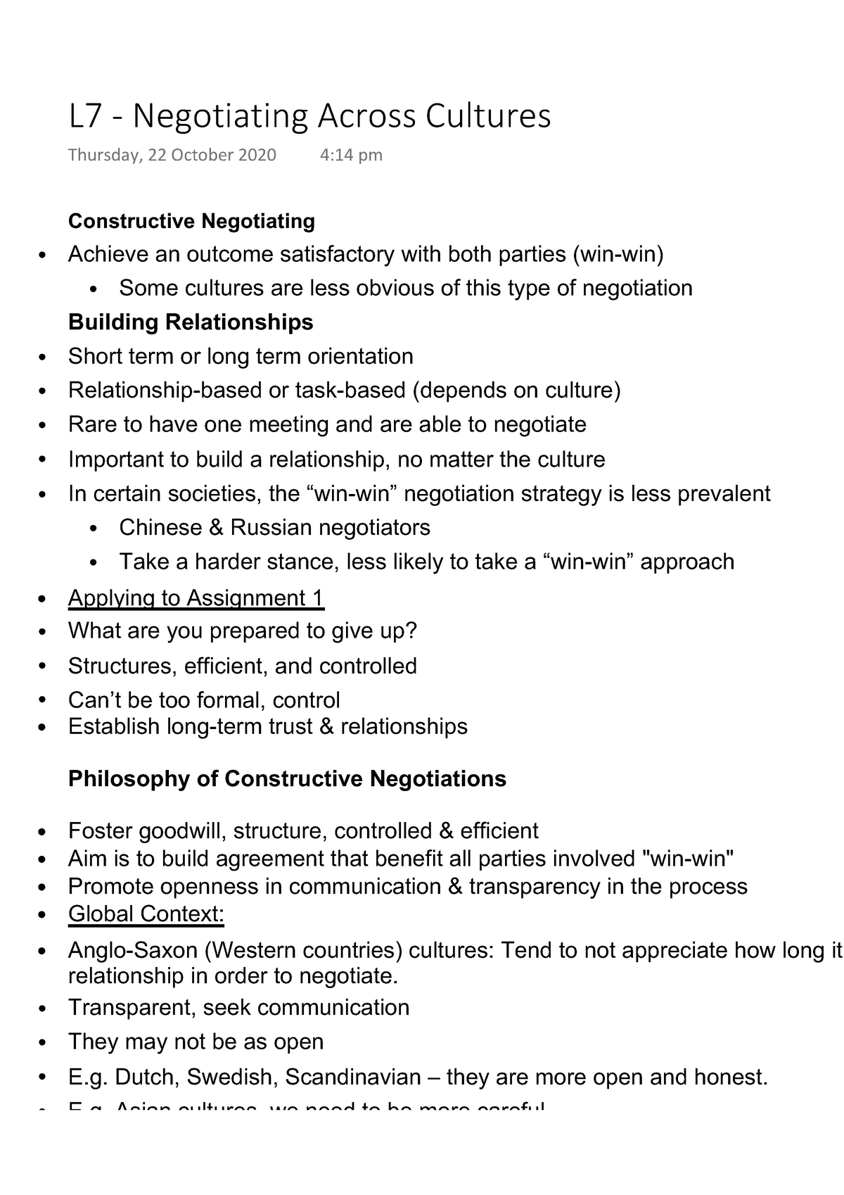 what is the thesis of negotiating effectively across cultures