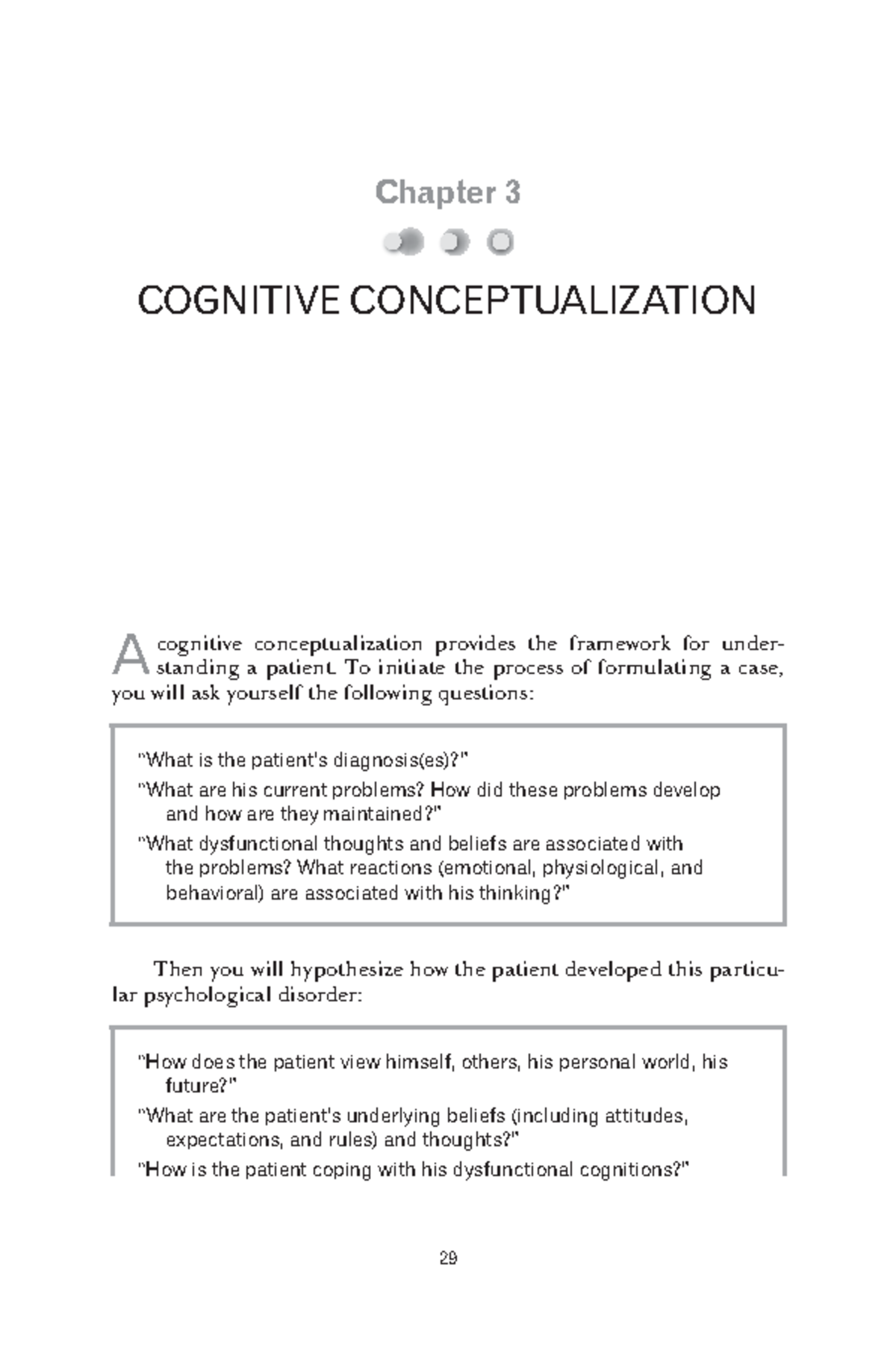 Beck (Chapter 3) - REading - 29 Chapter 3 COGNITIVE CONCEPTUALIZATION A ...