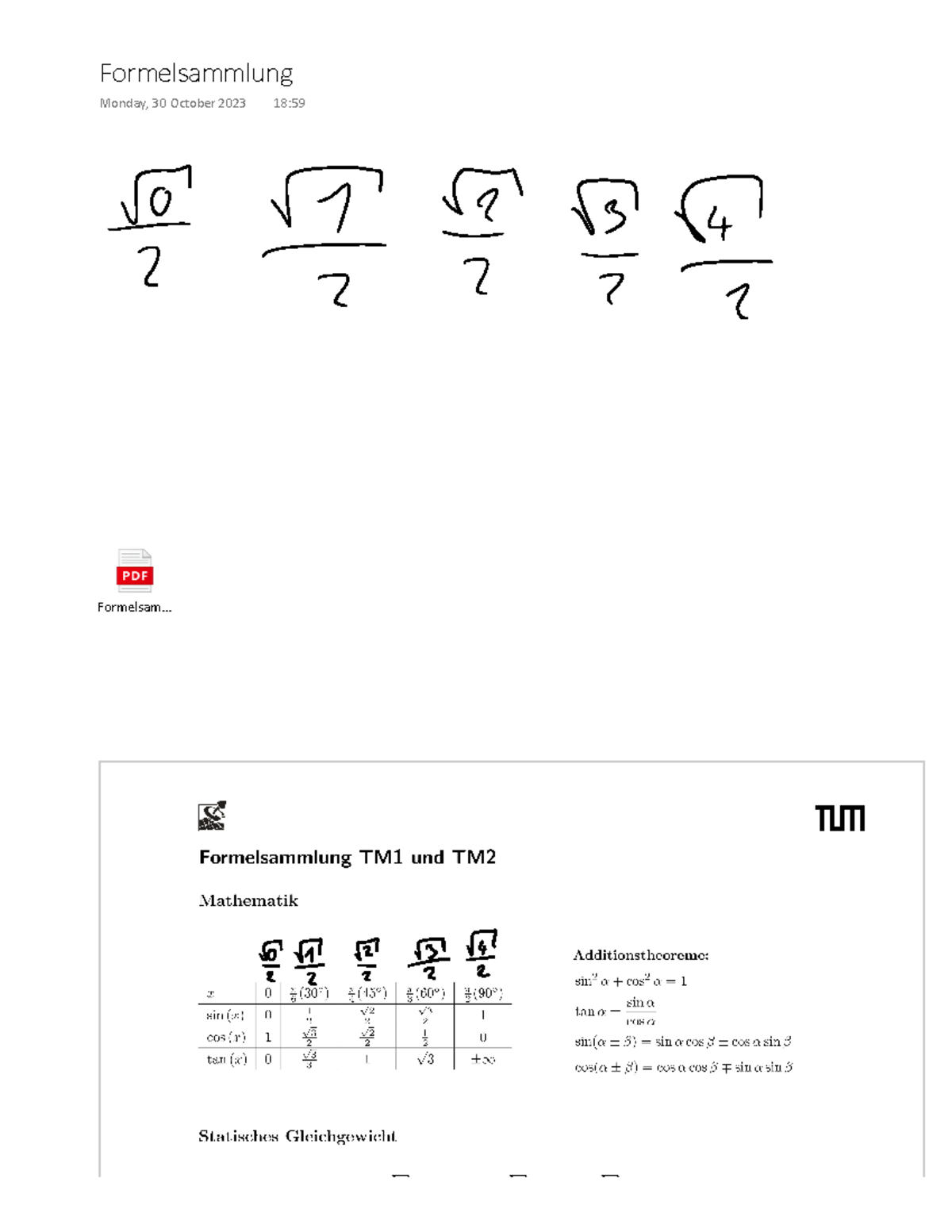 TM2 formelsammlung - Formelsammlung Monday, 30 October 2023 18:59 4 2 2 ...