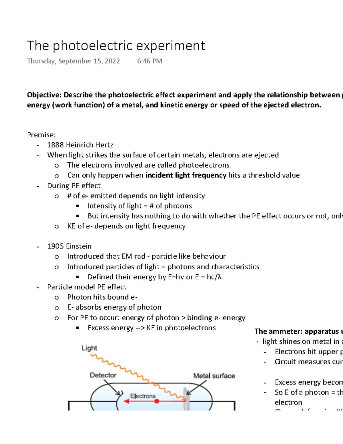 objective of photoelectric effect experiment