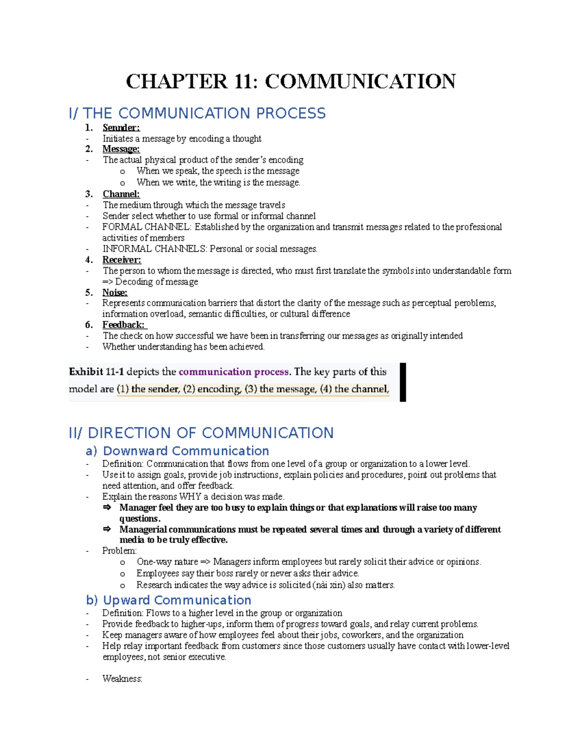 Communication - Note - CHAPTER 11: COMMUNICATION I/ THE COMMUNICATION ...