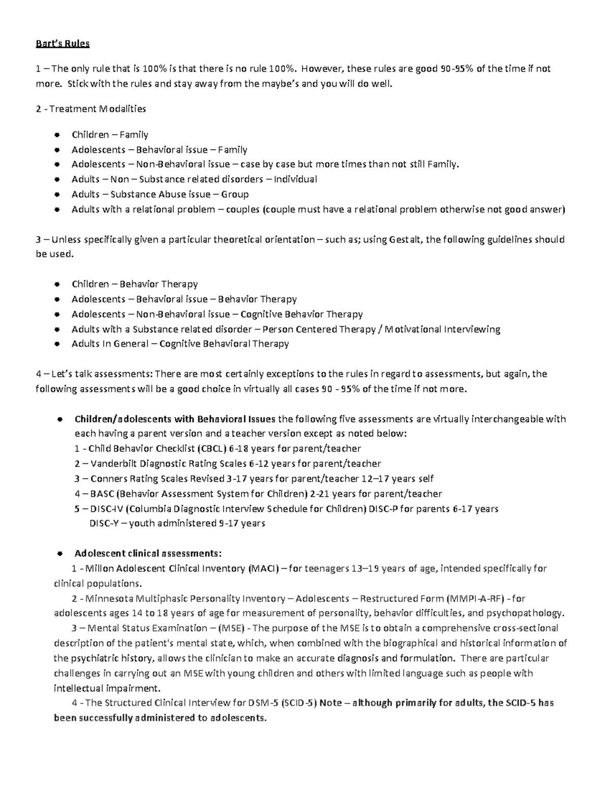 Bart s-Rules - Rules - Bart’s Rules 1 – The only rule that is 100% is ...