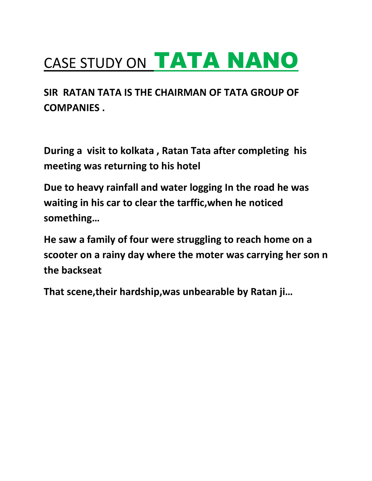 case study on tata nano pdf