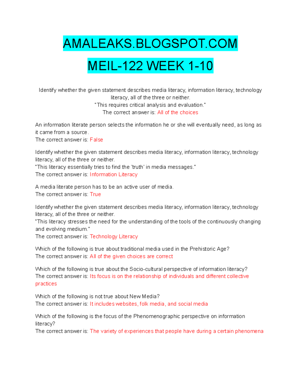 [ Amaleaks. Blogspot.COM] MEIL-122-WEEK-1-10 - AMALEAKS.BLOGSPOT MEIL ...